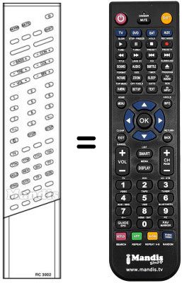 Télécommande équivalente RC 3002