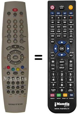 Replacement remote control United TVD 4042