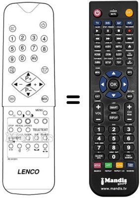 Replacement remote control RC 613311