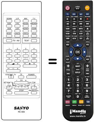 Telecomando equivalente RC 650