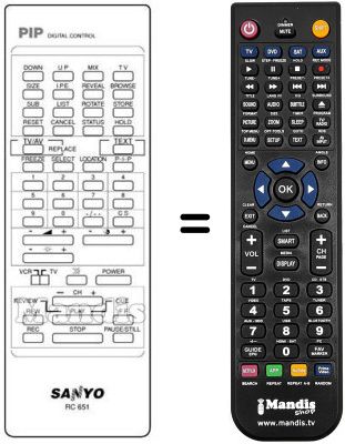 Telecomando equivalente RC 651