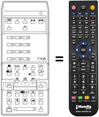 Replacement remote control RC 7705