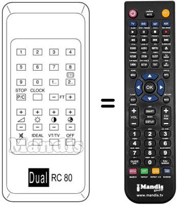 Replacement remote control RC 80