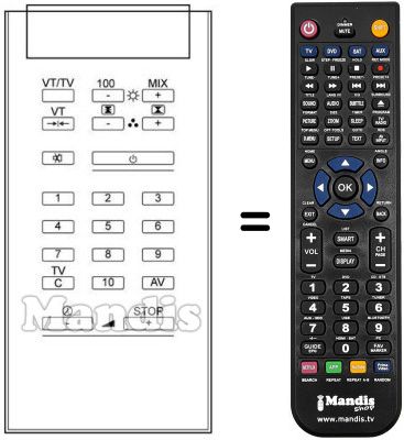 Replacement remote control RCT 3707 C