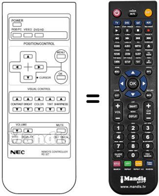 Télécommande équivalente Nec PX 42 Télécommande équivalente Nec PX 42