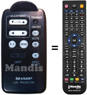 Replacement remote control Sharp XV 3400 S