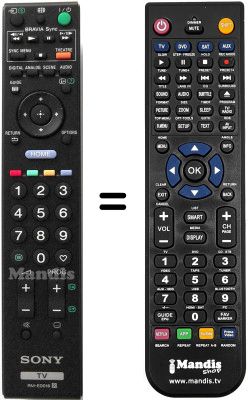 Replacement remote control Sony KDL-52 W5800