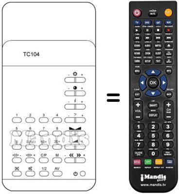 Replacement remote control TC 104