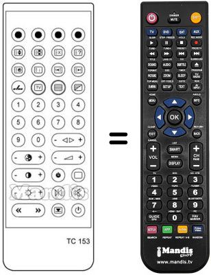 Replacement remote control TC 153