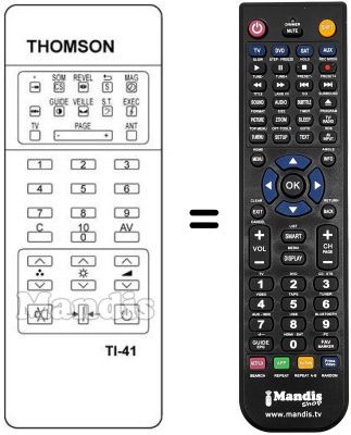 Telecomando equivalente TI 41 Telecomando equivalente TI 41