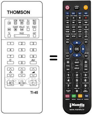 Replacement remote control TI 45 Replacement remote control TI 45