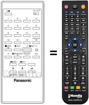 Télécommande équivalente TNQ 1458 Télécommande équivalente TNQ 1458