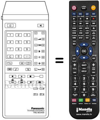 Télécommande équivalente TNQ 8E 0409 Télécommande équivalente TNQ 8E 0409