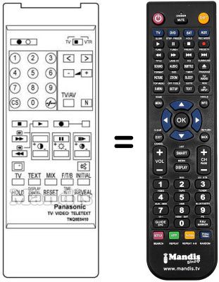 Télécommande équivalente TNQ 8E 0410 Télécommande équivalente TNQ 8E 0410