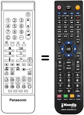 Télécommande équivalente TNQ 8E 0431 Télécommande équivalente TNQ 8E 0431