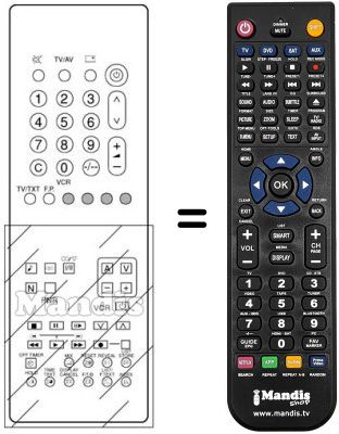 Télécommande équivalente TNQ 8E 0435 Télécommande équivalente TNQ 8E 0435