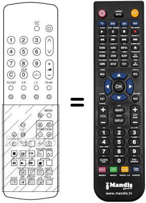 Télécommande équivalente TNQ 8E 0454 Télécommande équivalente TNQ 8E 0454