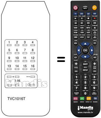 T&eacute;l&eacute;commande &eacute;quivalente TVC 1016 T