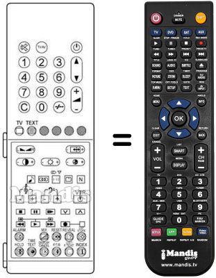 Gleichwertige Fernbedienung Panasonic TX-28A1 Gleichwertige Fernbedienung Panasonic TX-28A1