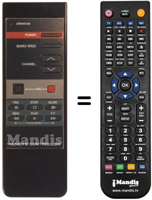 Télécommande équivalente Daewoo DVR 3721 D Télécommande équivalente Daewoo DVR 3721 D