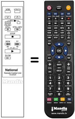Télécommande équivalente VEQ 0528 Télécommande équivalente VEQ 0528