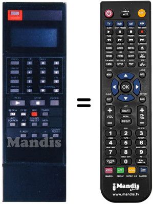 Gleichwertige Fernbedienung VRI 606 Gleichwertige Fernbedienung VRI 606