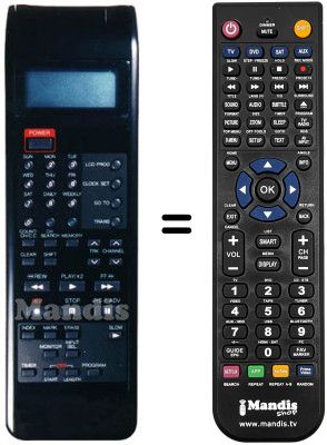 Gleichwertige Fernbedienung VRI 616 Gleichwertige Fernbedienung VRI 616