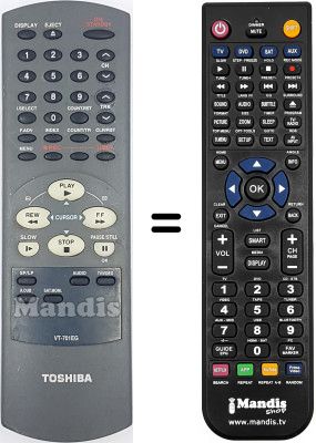 Replacement remote control Toshiba V 221 EG
