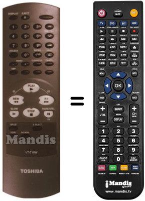 Telecomando equivalente Toshiba V 720 W Telecomando equivalente Toshiba V 720 W