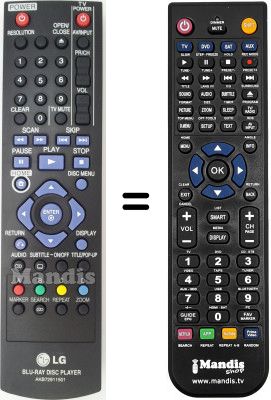 Gleichwertige Fernbedienung LG BD 350 Gleichwertige Fernbedienung LG BD 350
