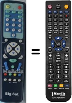 Gleichwertige Fernbedienung Bigsat DSR 5500 DELUXE Gleichwertige Fernbedienung Bigsat DSR 5500 DELUXE