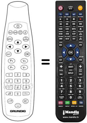 Replacement remote control Grundig DTR 1200