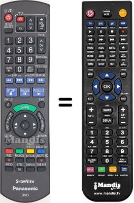 Télécommande équivalente Panasonic DMRE-X87 Télécommande équivalente Panasonic DMRE-X87