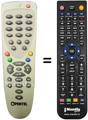 Télécommande équivalente Open Tel ODS 3600 F