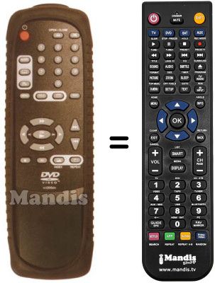 Replacement remote control Brandt DVD 400 SA