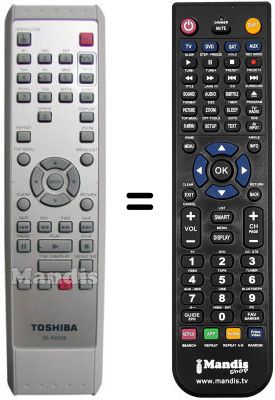 Telecomando equivalente Toshiba D-R 265 SF Telecomando equivalente Toshiba D-R 265 SF