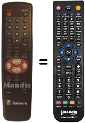 Gleichwertige Fernbedienung TELEWIRE TW-1021
