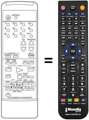 Gleichwertige Fernbedienung Sinudyne 2004C