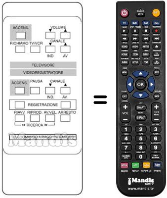 Gleichwertige Fernbedienung Amstrad TVR3