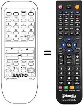 Télécommande équivalente Sanyo 28B3 Télécommande équivalente Sanyo 28B3