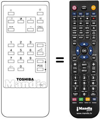 Replacement remote control Toshiba 23120005 Replacement remote control Toshiba 23120005