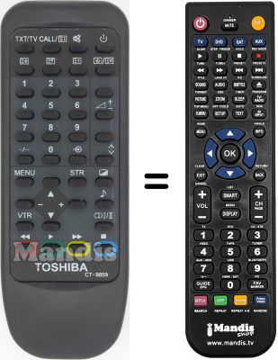 Télécommande équivalente Toshiba 2893DF Télécommande équivalente Toshiba 2893DF