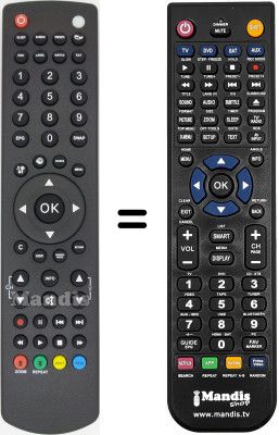 Replacement remote control Techwood VLED22TVHD1201