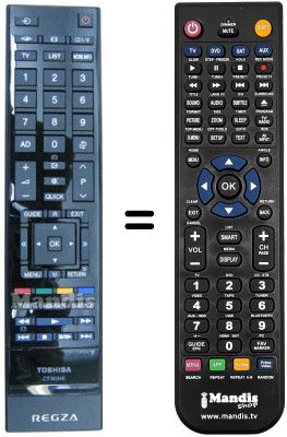 Télécommande équivalente Toshiba 40VL743G Télécommande équivalente Toshiba 40VL743G