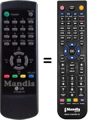 Gleichwertige Fernbedienung LG 6710V00017N