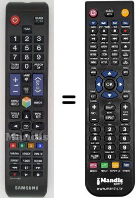 Télécommande équivalente Samsung UE50ES5500 Télécommande équivalente Samsung UE50ES5500
