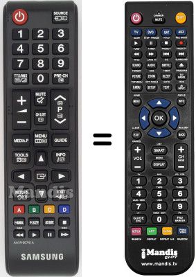 Télécommande équivalente Samsung LE40D579K2S/XZG Télécommande équivalente Samsung LE40D579K2S/XZG