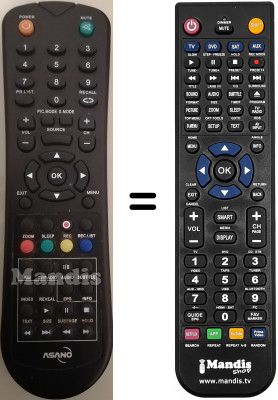 Télécommande équivalente ASANO 42DF3002H