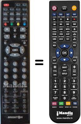 Télécommande équivalente Brigmton BTV-221-DVD
