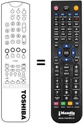 Télécommande équivalente Toshiba 2857DB Télécommande équivalente Toshiba 2857DB